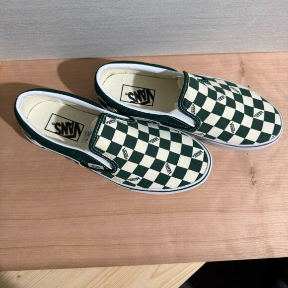 Emerald Green Classic Slip-On Checkerboard Shoe - Picture 4 of 5